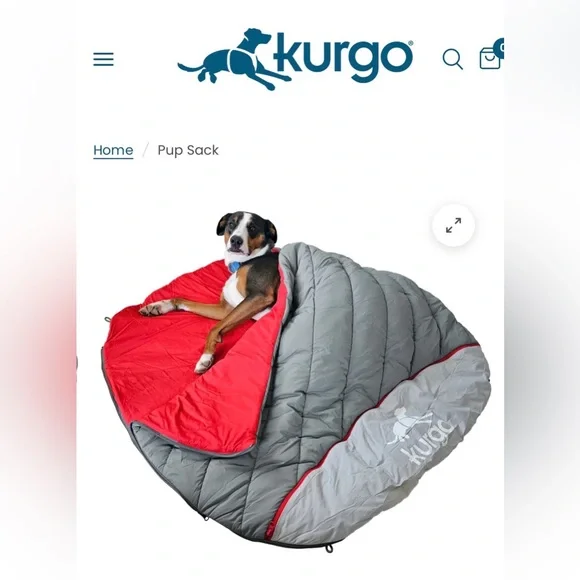 NWT Kurgo Canyon Puffer Pup Sack Travel Dog Bed 30-in